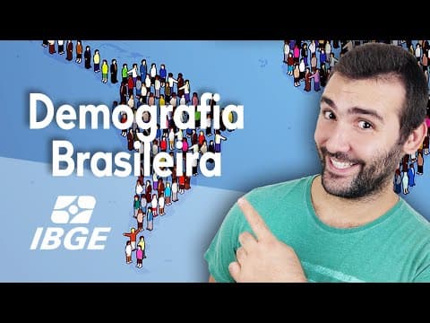 Thumbnail da aula: DEMOGRAFIA BRASILEIRA CONCEITOS BASICOS: COMO FUNCIONA O IBGE? POPULAÇÃO RELATIVA, NATALIDADE.