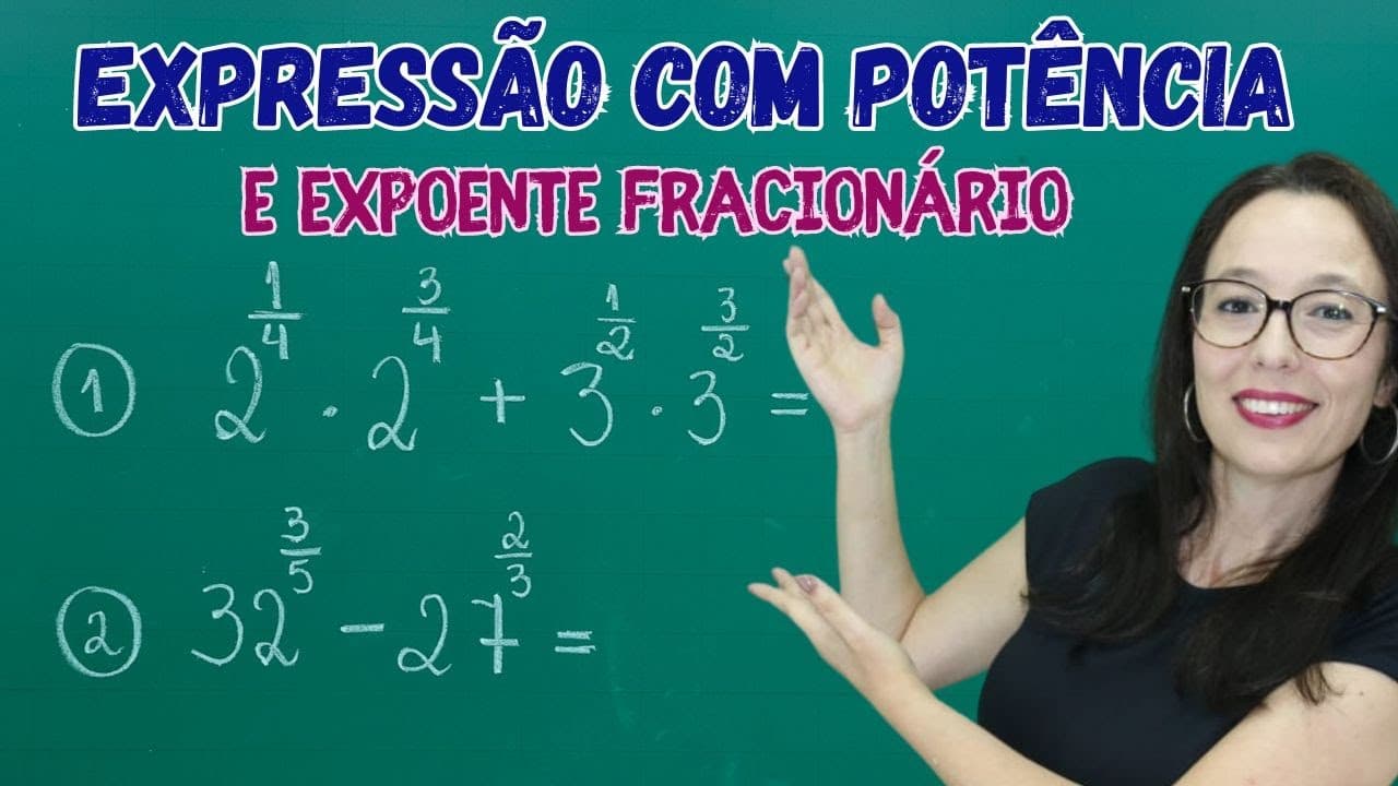 Thumbnail: POTÊNCIA COM EXPOENTE FRACIONÁRIO EM EXPRESSÕES - Professora Angela Matemática