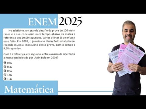 Thumbnail da aula: ENEM 2025 - No atletismo, um grande desafio da prova de 100 metros rasos é a sua conclusão num