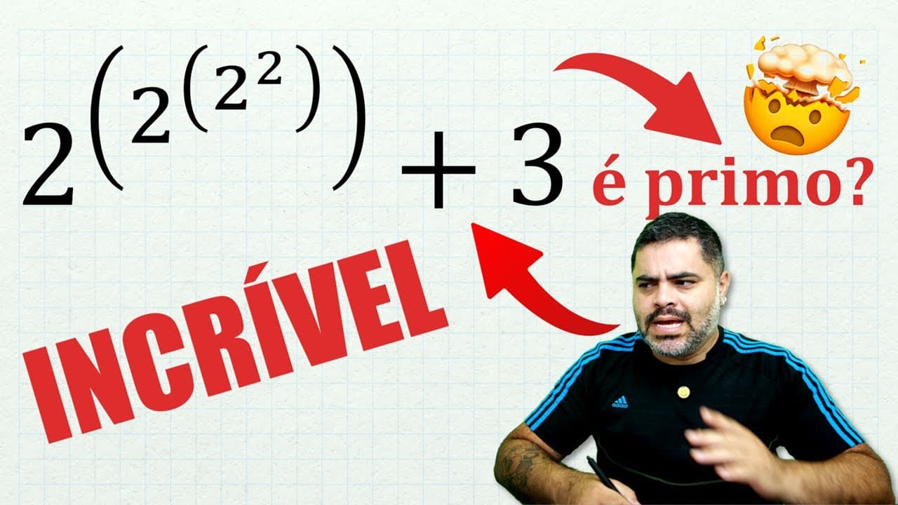 Thumbnail: 🤯 TETRAÇÃO ⁴2+3 É UM NÚMERO PRIMO? Entenda POTENCIAÇÃO ITERADA e veja este INCRÍVEL RESULTADO!