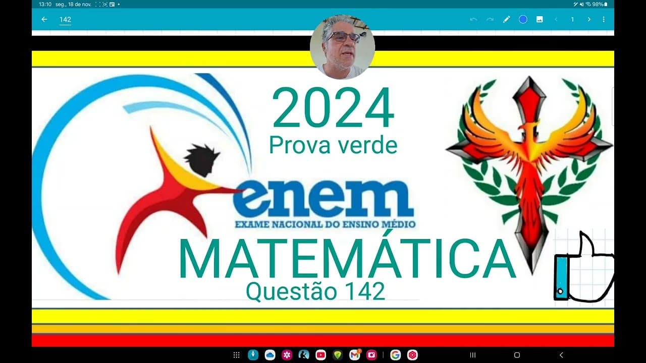 Thumbnail: ENEM 2024 MATEMÁTICA questão 142, Um instituto de pesquisa constatou que, nos últimos dez anos