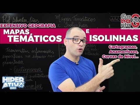 Thumbnail da aula: Geografia pro Enem - Cartografia Temática - Tipos de Mapas Temáticos, Isolinhas e Anamorfose