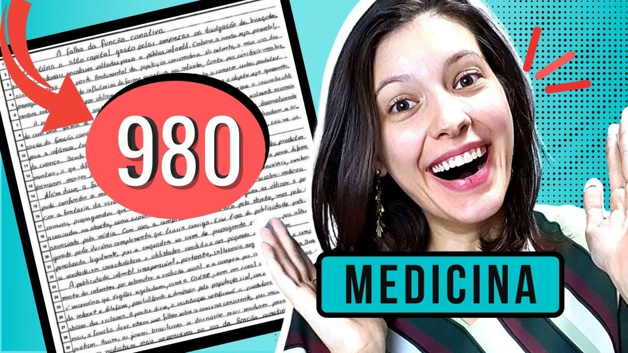 Thumbnail: š„980 na redação e uma aprovação em medicina: Lendo o espelho da minha redação | Sarah Schollmeier