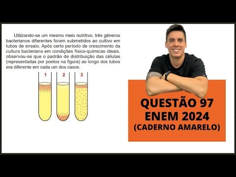 Thumbnail da aula: BIOLOGIA ENEM 2024! "Utilizando-se um mesmo meio nutritivo, três gêneros bacterianos..."