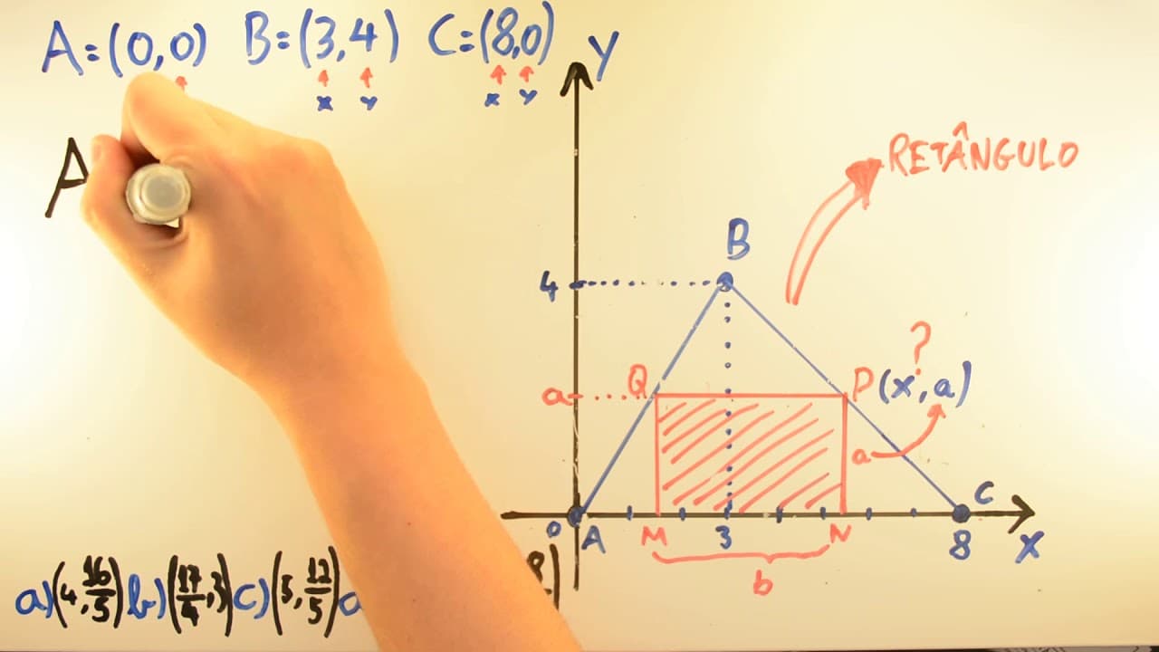 Thumbnail: Cai SEMPRE FUVEST 2014 - Matemática 43 - Área Máxima - 1ª fase - Aulas A+ Resolve