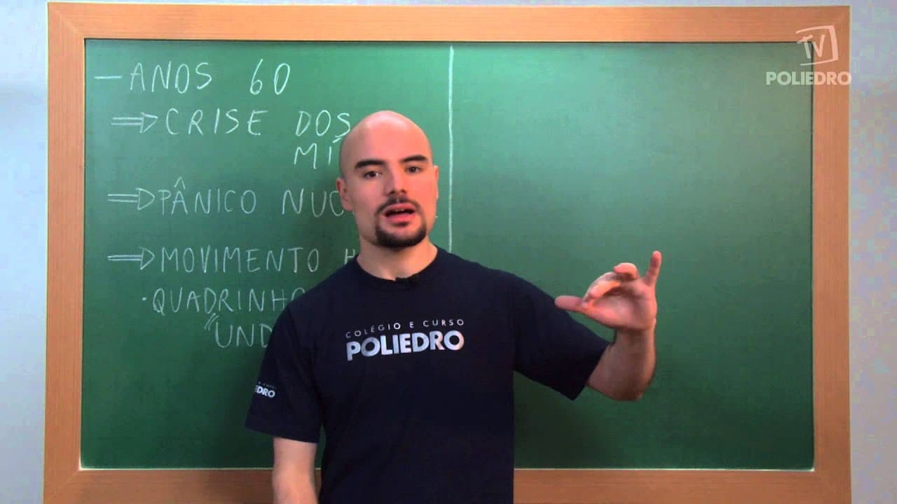 Thumbnail: Videoaulas Poliedro | Enem | Os anos 60 - A explosão da insegurança e os quadrinhos