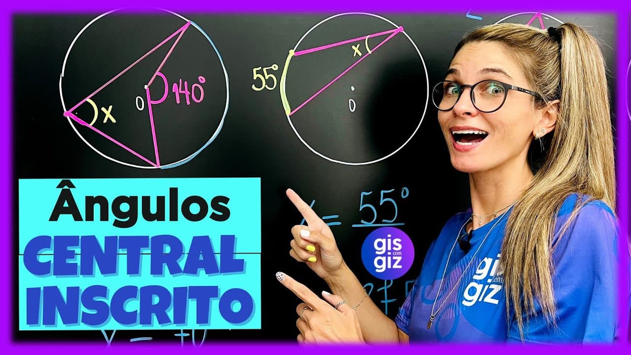 Thumbnail: ÂNGULO CENTRAL E INSCRITO | ÂNGULOS NA CIRCUNFERÊNCIA |