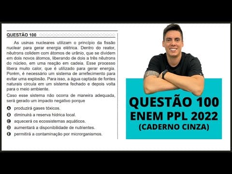 Thumbnail da aula: BIOLOGIA ENEM PPL 2022! "As usinas nucleares utilizam o princípio da fissão nuclear..."