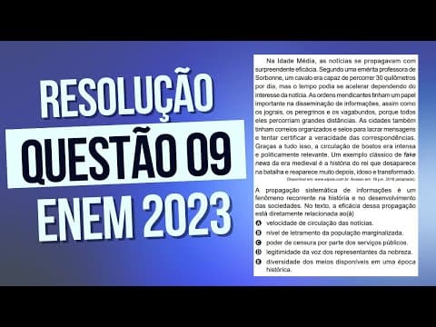 Thumbnail da aula: Resolução questão 09 (PROVA AZUL) | Linguagens ENEM 2023