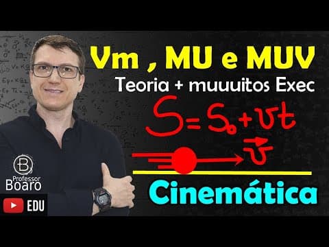 Thumbnail da aula: Velocidade Média - Movimento Uniforme - Movimento Unif. Variado REVISÃO CINEMÁTICA (Teoria + Exc)