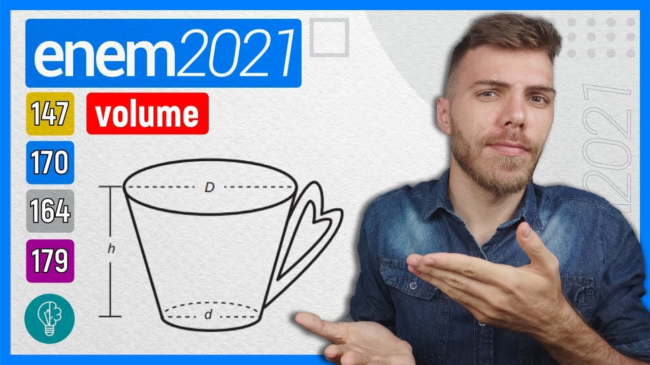 Thumbnail: 🛑170 Enem 2021 - VOLUME - Uma pessoa comprou uma caneca para tomar sopa, conforme ilustração.