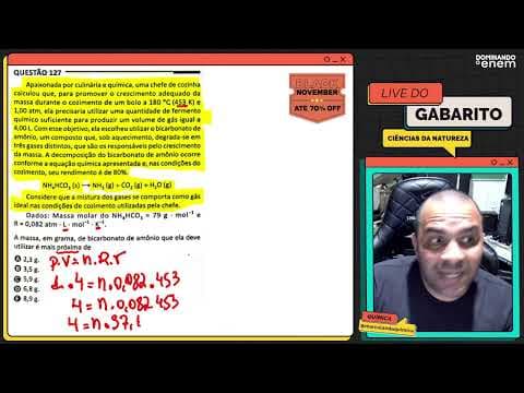 Thumbnail da aula: ENEM 2025: Apaixonada por culinária e química, uma chefe de cozinha calculou que, para promover