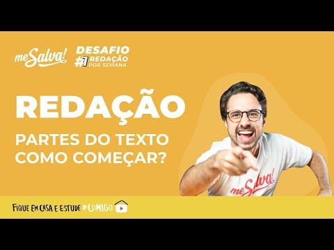 Thumbnail da aula: AO VIVO | Redação - ENEM 2020 | Partes do Texto | DESAFIO #1 REDAÇÃO POR SEMANA