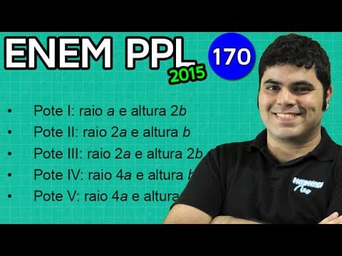 Thumbnail da aula: ENEM PPL 2015 Matemática #35 - Volume do Cilindro (com pegadinha)