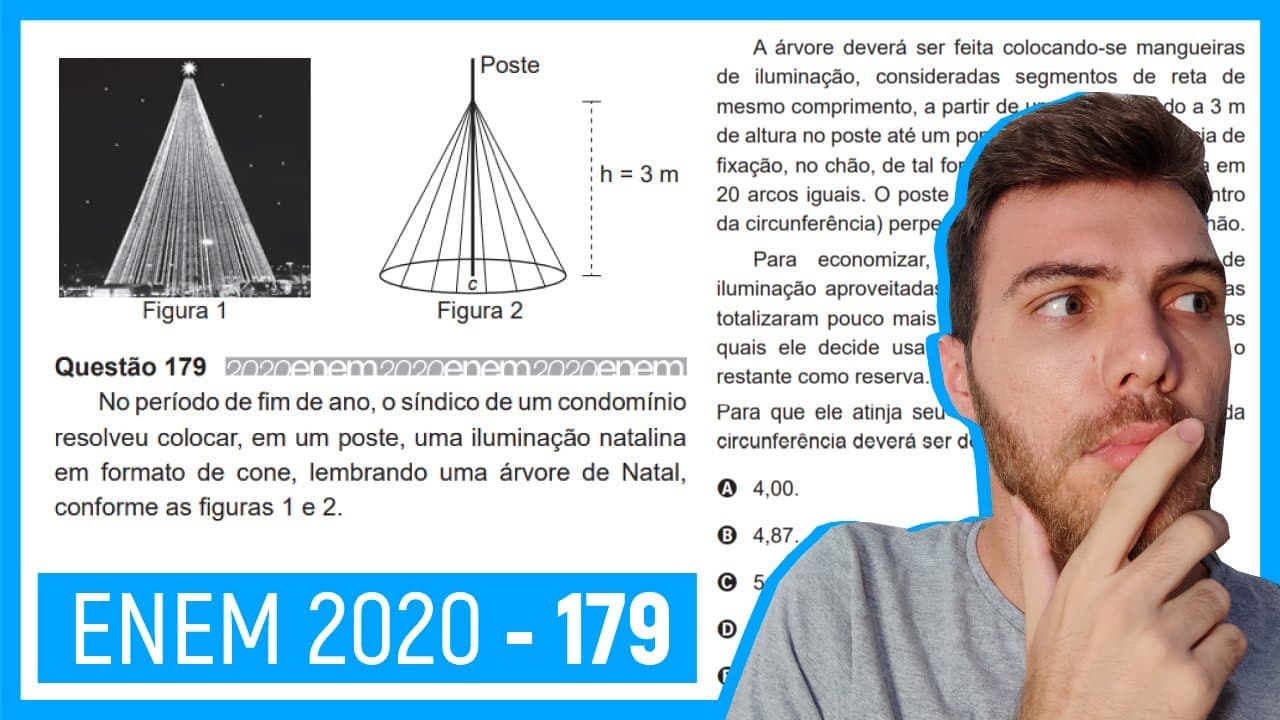 Thumbnail: 🛑Questão 179 Enem 2020 - Resolução Passo a Passo - No período de fim de ano, o síndico de um..