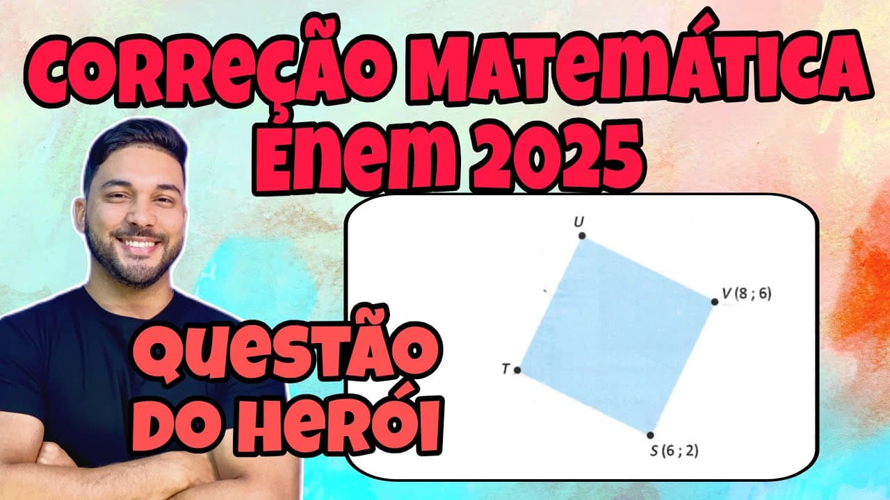Thumbnail: ENEM 2025 - MATEMÁTICA | EM UM JOGO DIGITAL, HÁ TRÊS PERSONAGENS: UM HERÓI E DOIS VILÕES...