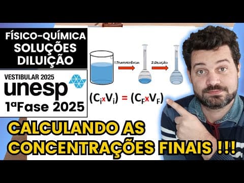 Thumbnail da aula: ✏️UNESP 2025 | Uma solução aquosa do sal sulfato de cobre pentahidratado, CuSO4.5H2O, massa molar =