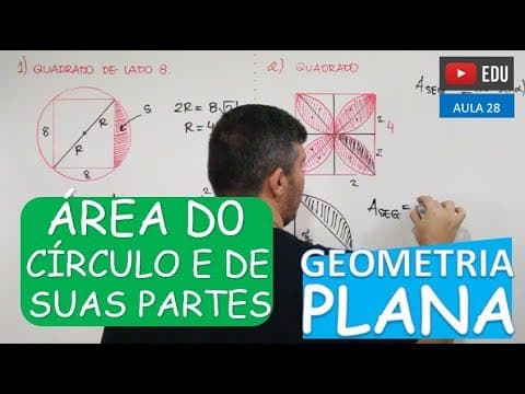 Thumbnail da aula: ⭕ Área do Círculo e de suas Partes - GEOMETRIA PLANA (Aula 28)