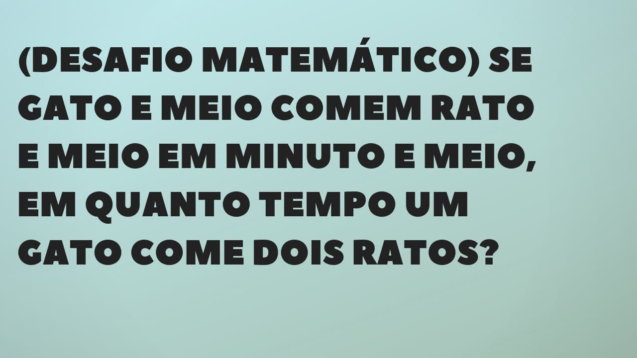 Thumbnail: (DESAFIO MATEMÁTICO) Exercício envolvendo PROPORCIONALIDADE