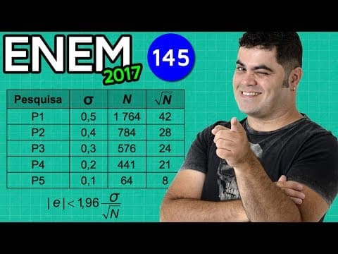 Thumbnail da aula: 🔥 ENEM 2017 Matemática #10 👉 Margem de Erro em Pesquisas Eleitorais (com dica matadora)