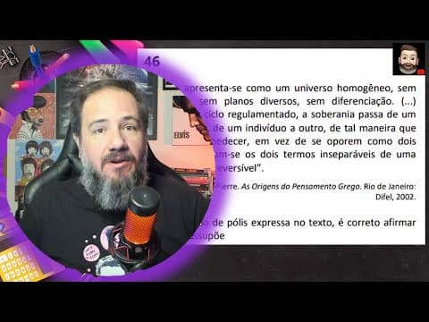 Thumbnail da aula: FUVEST - A noção de pólis e os cidadãos