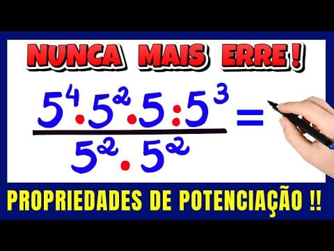 Thumbnail da aula: PROPIEDADES DE POTENCIAÇÃO!! NUNCA MAIS ERRE !!! Matemática básica todo dia.📚🚀