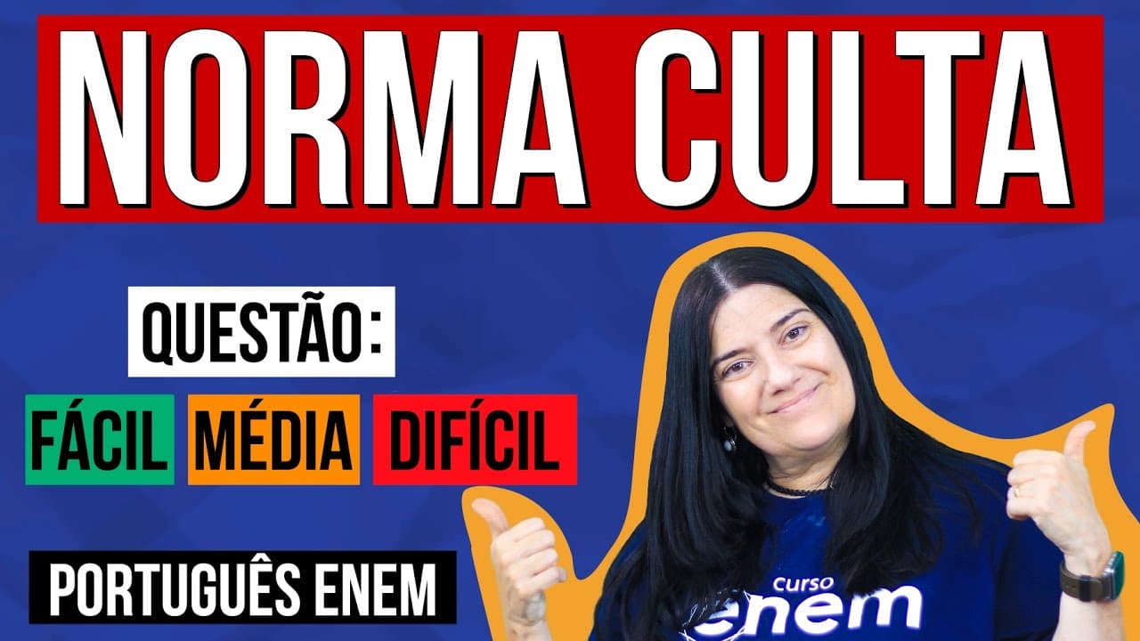 Thumbnail: NORMA CULTA x LÍNGUA FALADA | INTERPRETAÇÃO DE TEXTO NO ENEM - Aula de Português