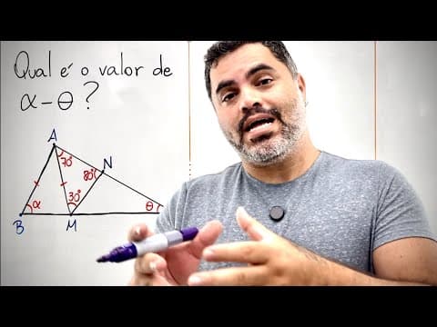 Thumbnail da aula: 🤯 A QUESTÃO DE GEOMETRIA precisa estar BEM DESENHADA? Valor da DIFERENÇA DOS ÂNGULOS alfa e teta?
