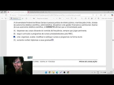 Thumbnail da aula: Concurso UFMG (Tecnico Administrativo) Corrigindo questões