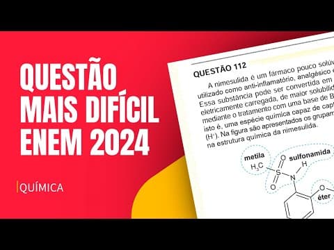 Thumbnail da aula: QUESTÃO DE QUÍMICA MAIS DIFÍCIL DO ENEM 2024 | Proenem