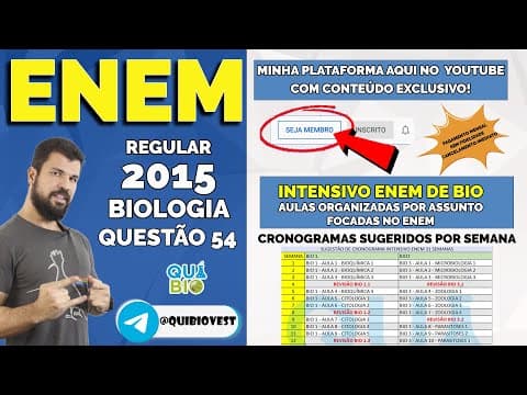 Thumbnail da aula: ENEM 2015 - Questão 54 - Um importante princípio da biologia relacionado à transmissão de caracteres
