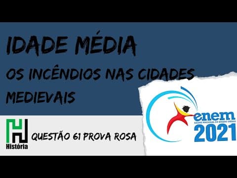 Thumbnail da aula: ENEM 2021 | História: Idade Média / Incêndios (Questão 61 - Prova Rosa / Gabarito Comentado)