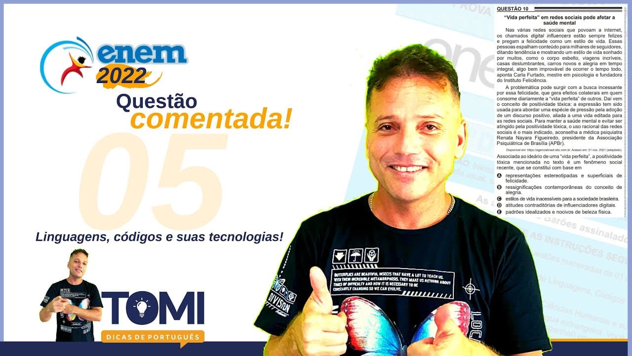 Thumbnail: Enem 2022 - quarta questão de língua portuguesa comentada