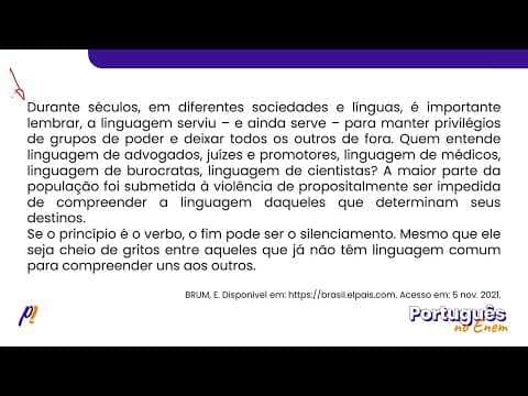 Thumbnail da aula: ENEM 2023 - ESTUDOS DO TEXTO | No princípio era o verbo. A frase que abre o primeiro capítulo...