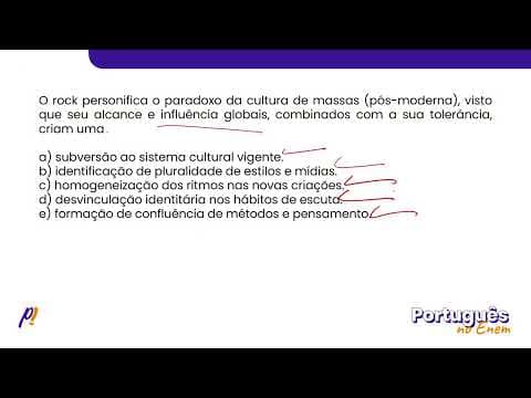 Thumbnail da aula: ENEM DIGITAL 2020 - INTERPRETAÇÃO E INFERÊNCIA DE TEXTOS | Ao lado da indústria da moda, a do roc...