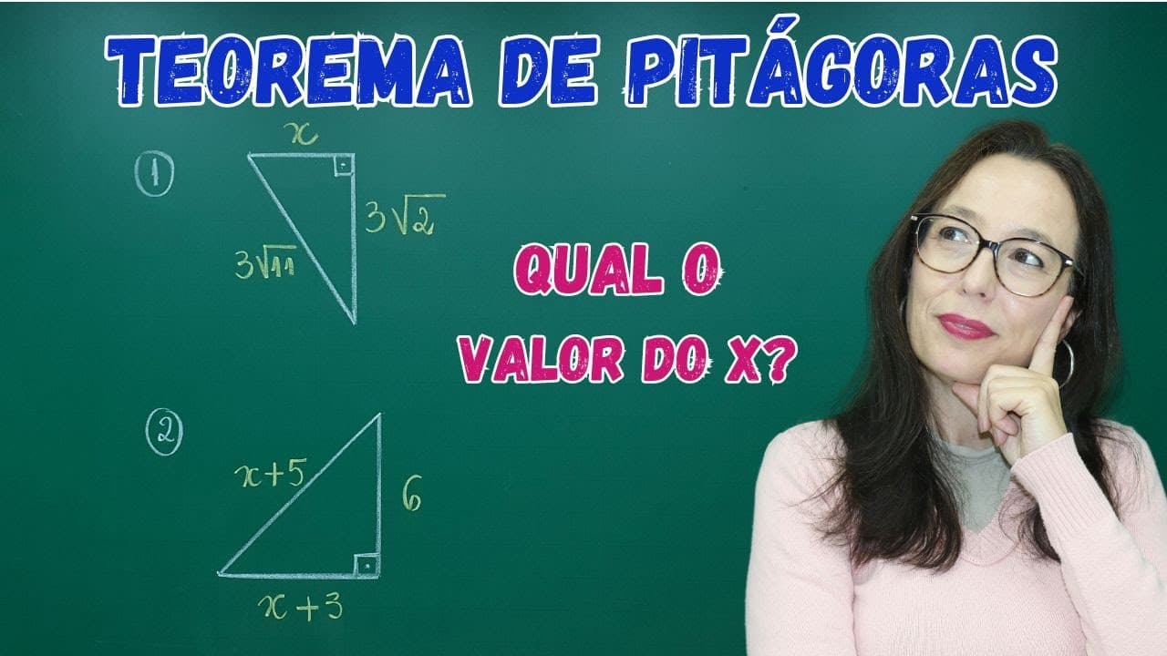 Thumbnail: TEOREMA DE PITÁGORAS - EXERCÍCIOS - Professora Angela Matemática