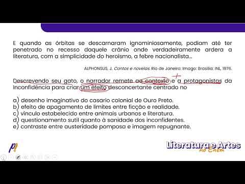 Thumbnail da aula: ENEM 2023 - Teoria Literária | Era um gato preto, como convinha a um cultor das boas letras, que...