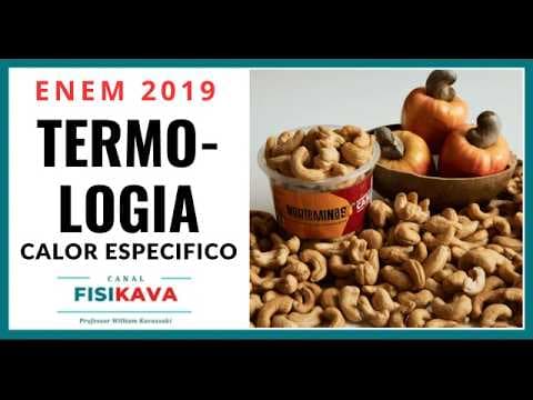 Thumbnail da aula: ENEM 2019 - Em uma aula experimental de calorimetria, uma professora queimou 2,5 g de castanha-de-ca