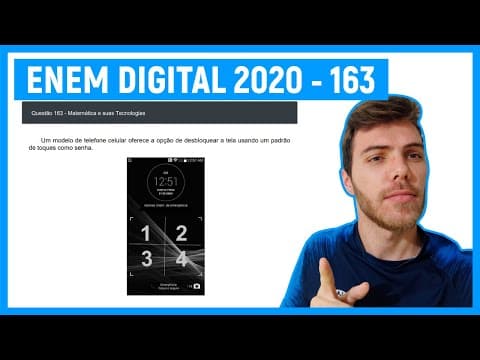 Thumbnail da aula: 🛑Questão 163 Enem DIGITAL 2020 - ANÁLISE COMBINATÓRIA - Um modelo de telefone celular oferece..