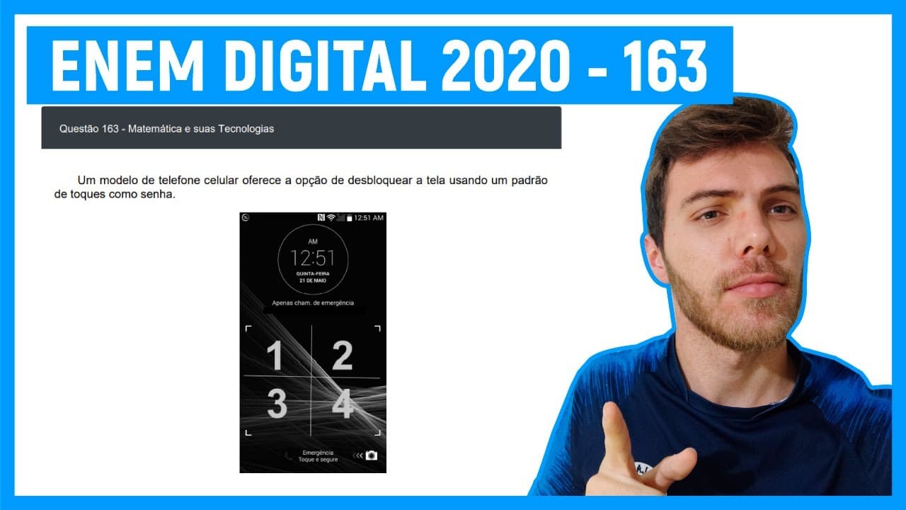 Thumbnail: 🛑Questão 163 Enem DIGITAL 2020 - ANÁLISE COMBINATÓRIA - Um modelo de telefone celular oferece..