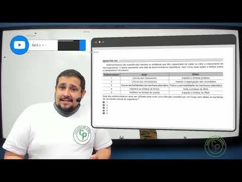 Thumbnail da aula: ENEM 2022 - Antimicrobianos são substâncias naturais ou sintéticas que têm capacidade de matar
