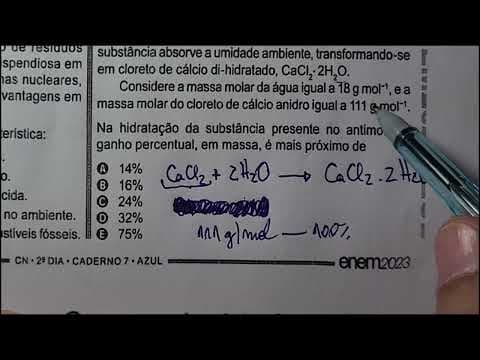 Thumbnail da aula: ENEM QUÍMICA 2023 AZUL QUESTÃO 96 - Existe no comércio um produto antimofo constituído por uma