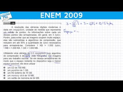 Thumbnail da aula: ENEM 2009 Matemática #35 - Unidades de Medida, Resolução de Câmeras Digitais e Porcentagem