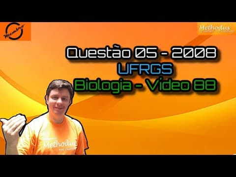 Thumbnail da aula: Questão 05 - 2008 - UFRGS - biologia - Observe as figuras abaixo que representam diferentes anáfases