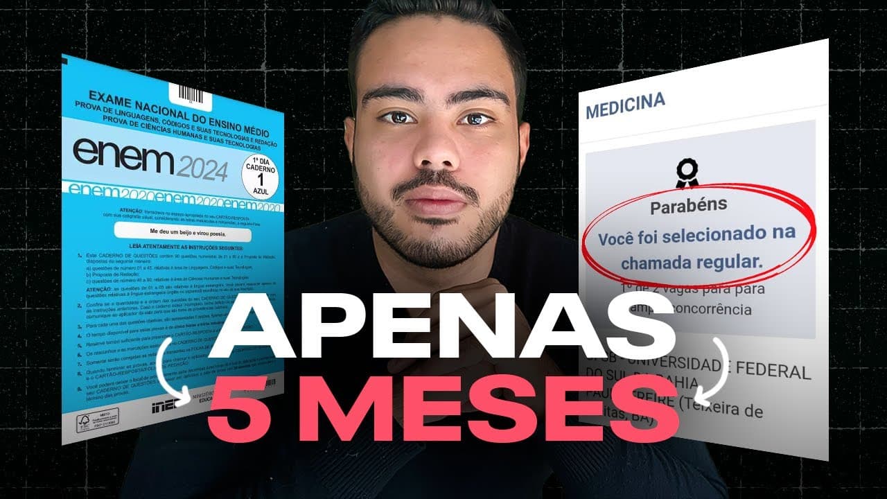 Thumbnail: Como PASSAR no ENEM em 5 MESES!