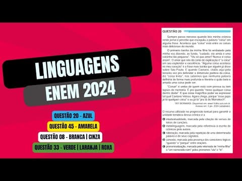 Thumbnail da aula: Resolução questão 20 (PROVA AZUL) | Linguagens ENEM 2024