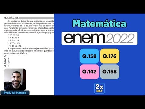 Thumbnail da aula: Resolução Matemática ENEM 2022 - Questão 158 - Caderno Azul - Ao analisar os dados de uma epidemia