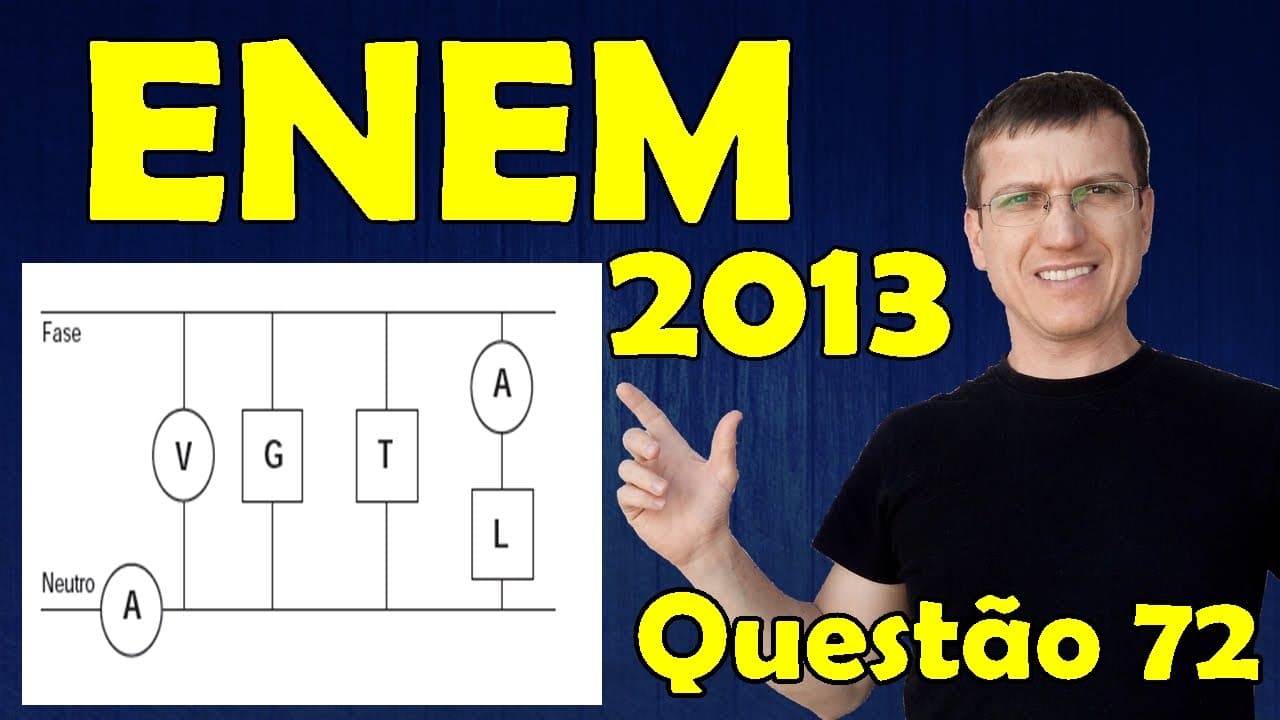 Thumbnail: ENEM 2013 - Questão 72 resolvida (Caderno Azul) - Física - Eletricidade - Prof. Marcelo Boaro