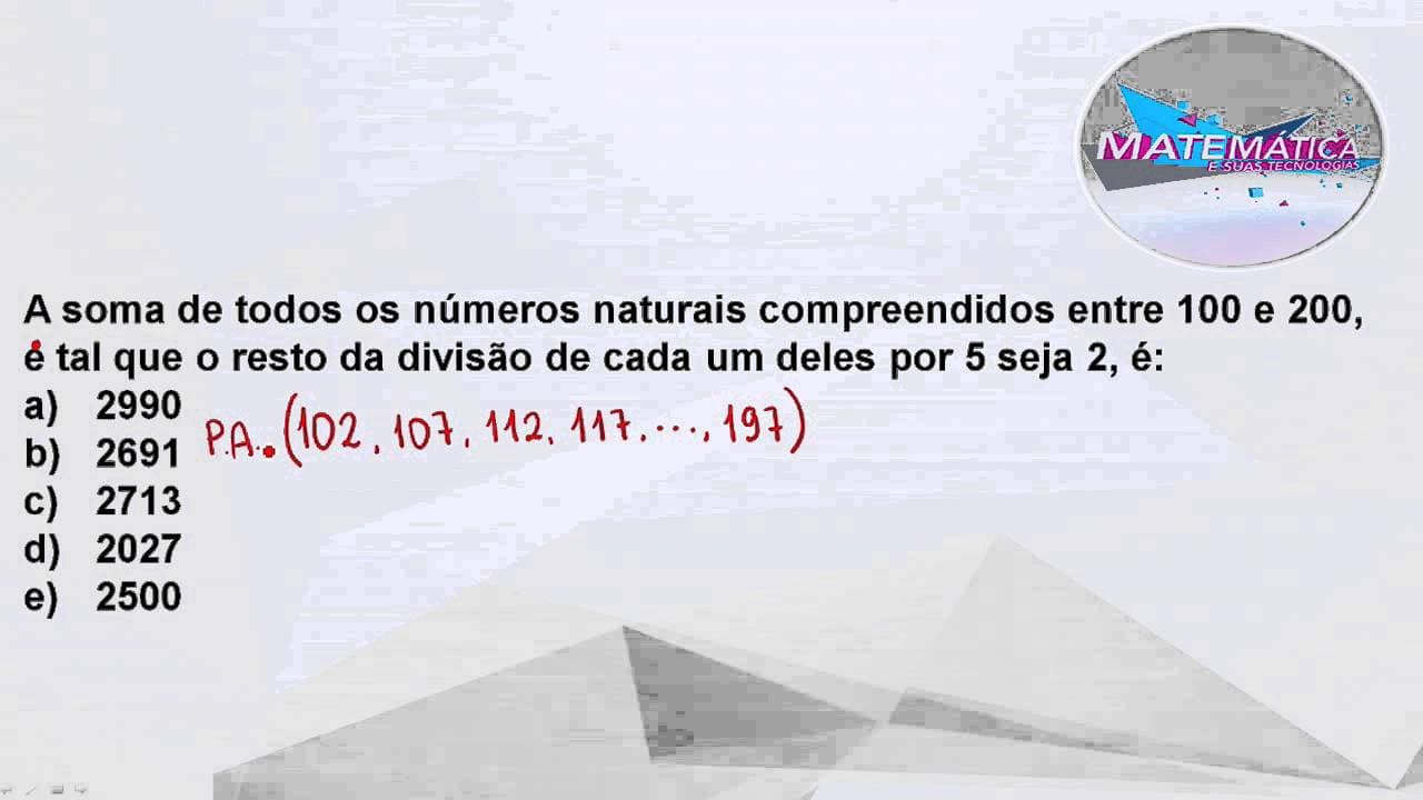 Thumbnail: Matemática: Progressão Aritimética - ENEM | QG Resolve