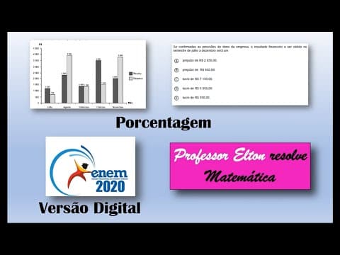 Thumbnail da aula: ENEM 2020 - Versão Digital - Porcentagem - O gráfico mostra as receitas e as despesas de uma empresa